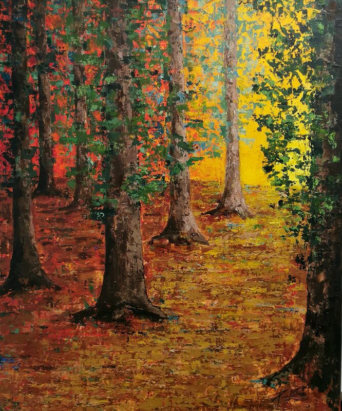 Akrylmålning The Forest nr.4 av Paula Rindborg