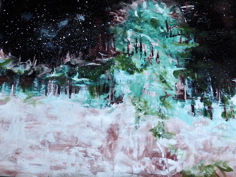 Akrylmålning The Cosmic Dance av Roja Shams