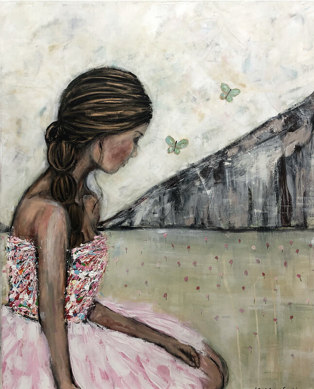Akrylmålning A moment to breathe av Madeleine Santiago Elofsson