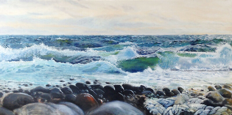 Oljemålning Vågorna av Jonas Melcherson