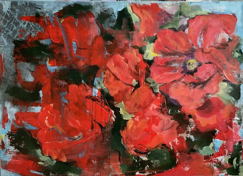 Akrylmålning Blomsterglöd av Sirpa Tiderman