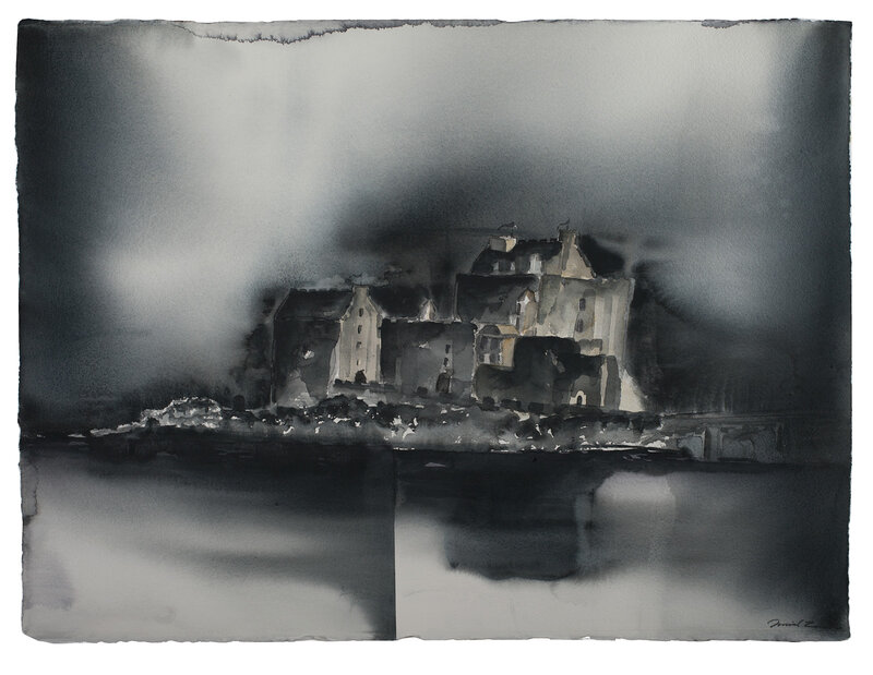 Akvarell Det svarta slottet av Daniel Zausnig