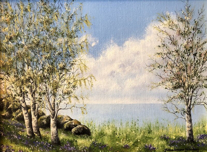 Oljemålning Lugnet om våren av Helen Boreson Holmberg