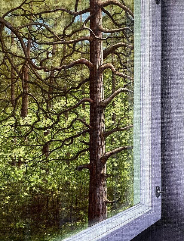 Oljemålning Utanför mitt fönster av Anette Björk Swensson
