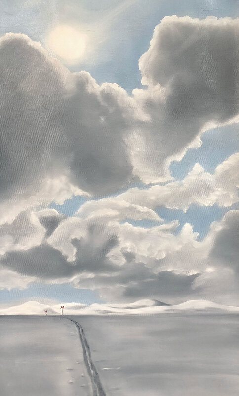 Oljemålning Sky is the limit av Sofia Ohlsén