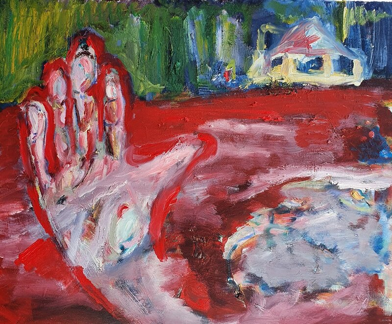 Oljemålning Död mans hand (skänkt) av Jens Flemister Åkesson
