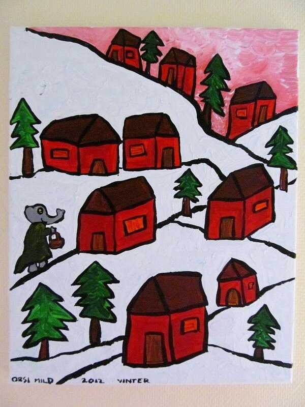 Akrylmålning Vinter av Orsi Mild