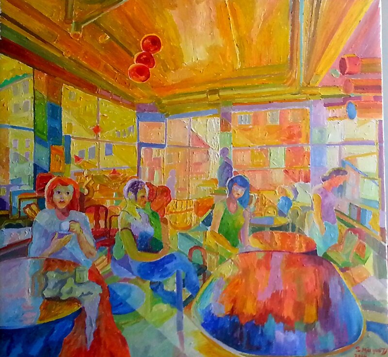 Oljemålning String Bar på Söder av Sebastian Marquez