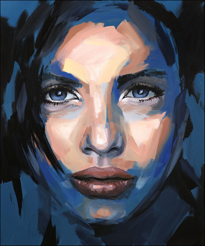 Akrylmålning Portrait no.2113 av Tomas Hammar