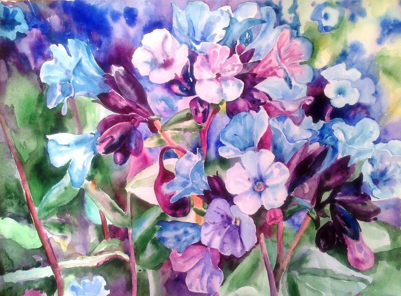 Akvarell Blommor 4 av Svitlana Vasylets