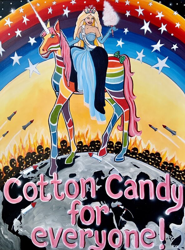 Akrylmålning Cotton Candy for everyone! av Karin Vallin