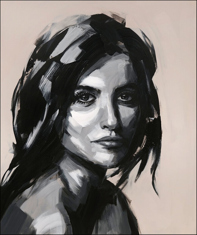 Akrylmålning Portrait no.2118 av Tomas Hammar