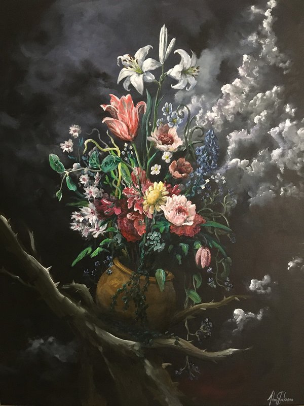 Akrylmålning Krukan i nästet av John Eriksson