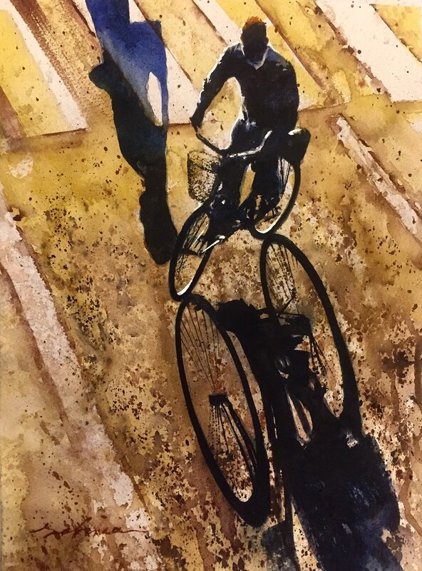 Akvarell Cyklisten av Kourosh Safinia