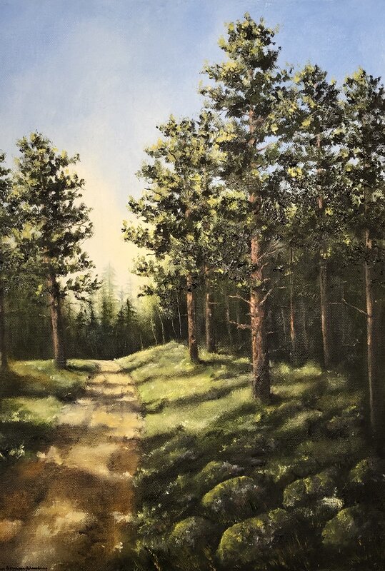 Oljemålning Mot skogen av Helen Boreson Holmberg