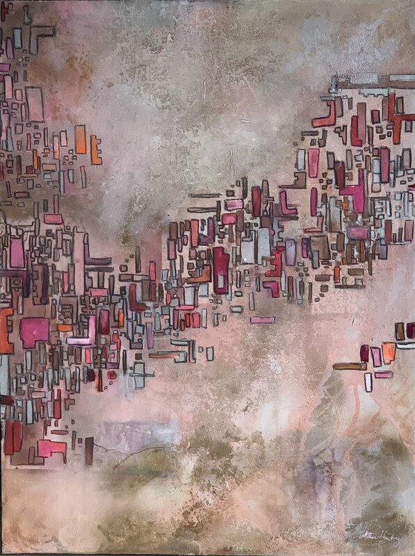 Akrylmålning Pink City 2 av Maria Hamberg