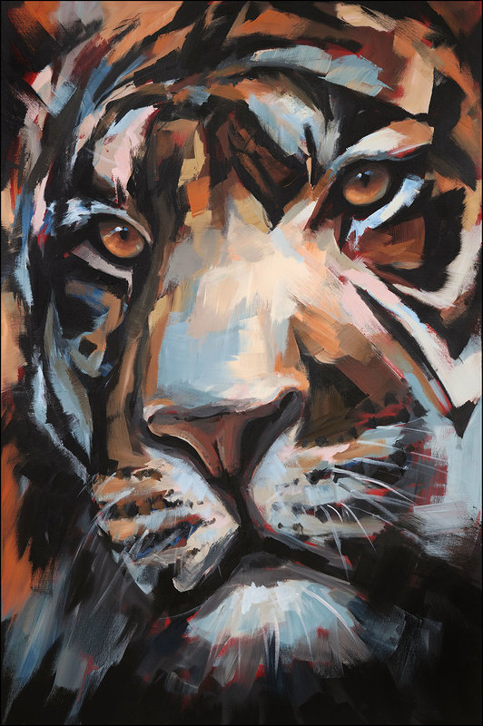 Akrylmålning Tiger no.2101 av Tomas Hammar