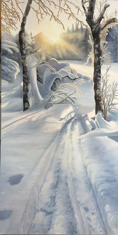 Oljemålning Winterlight Warm av Sofia Ohlsén