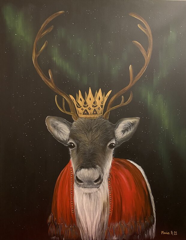 Akrylmålning Kungen i norr av Maria Rundgren