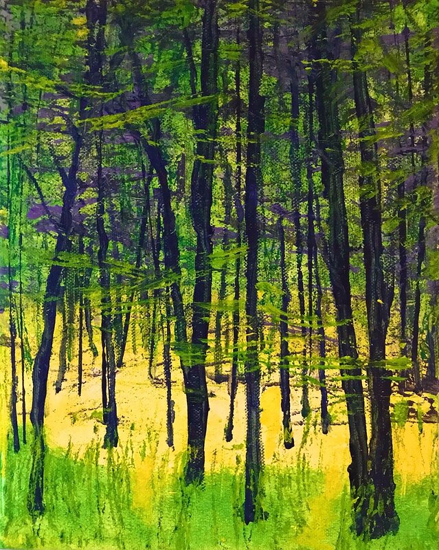 Akrylmålning Skogen av Louise Östberg
