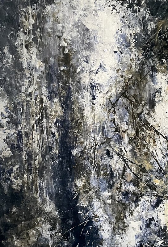 Akrylmålning Whizzings in the treetops av Dana Ingesson