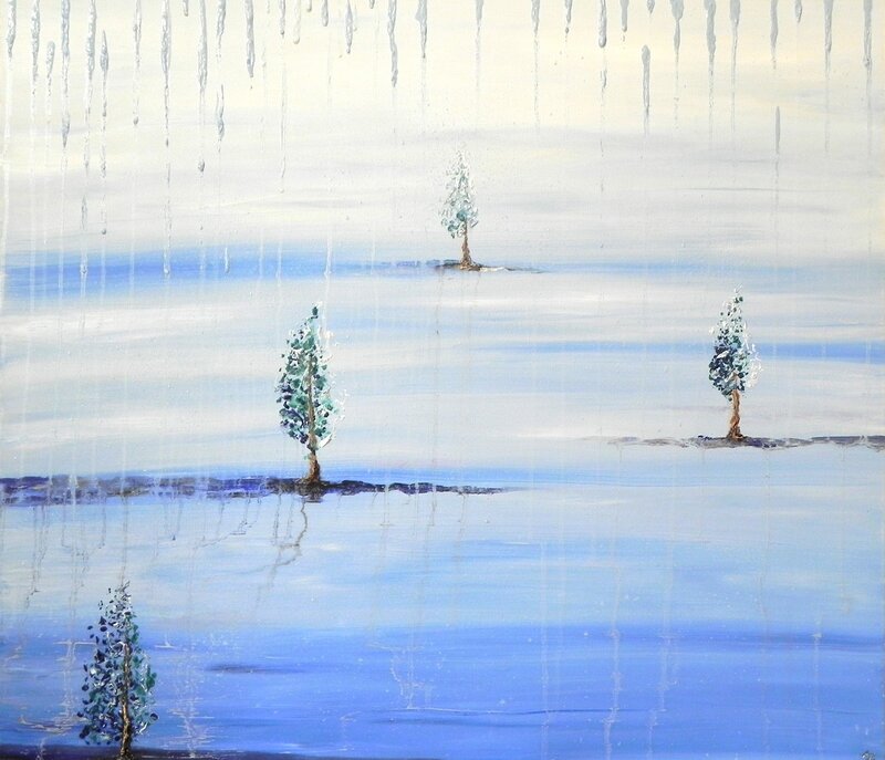 Oljemålning Trees in the... av Zlata Jaanimägi