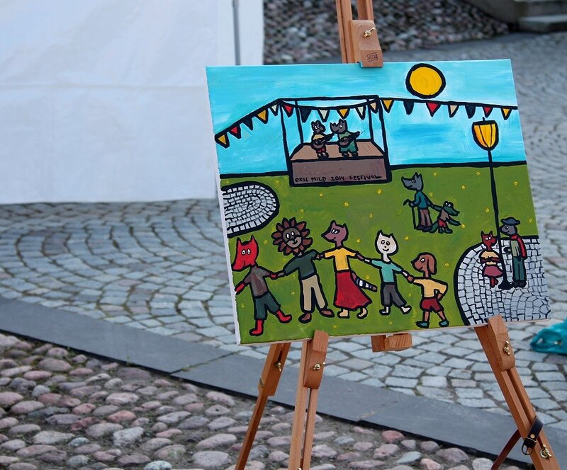 Akrylmålning Festival av Orsi Mild