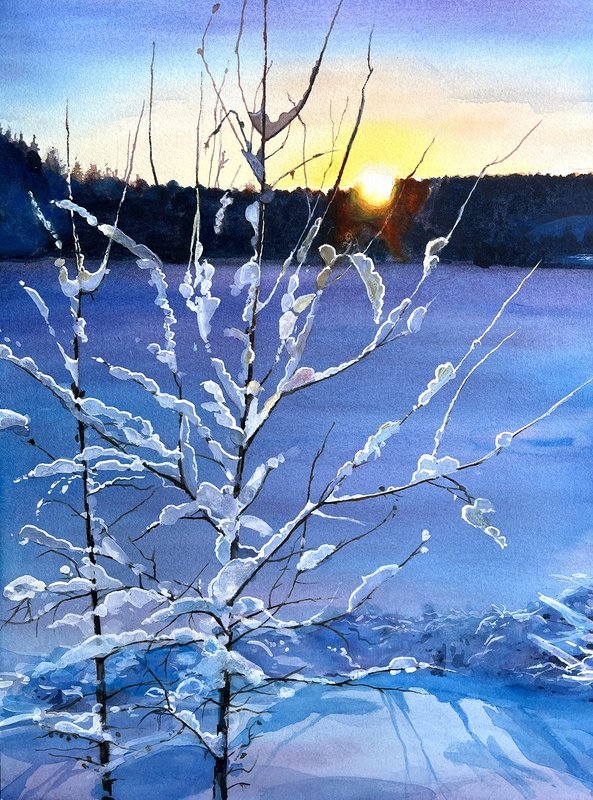 Akvarell Before sunset av Kajsa Flinkfeldt