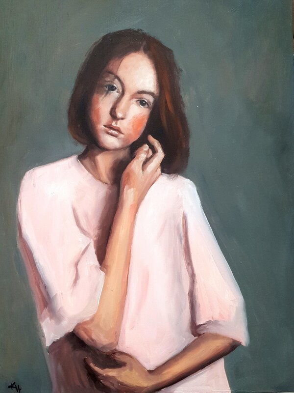 Oljemålning Portrait 2/100 av Kirsi Hallberg