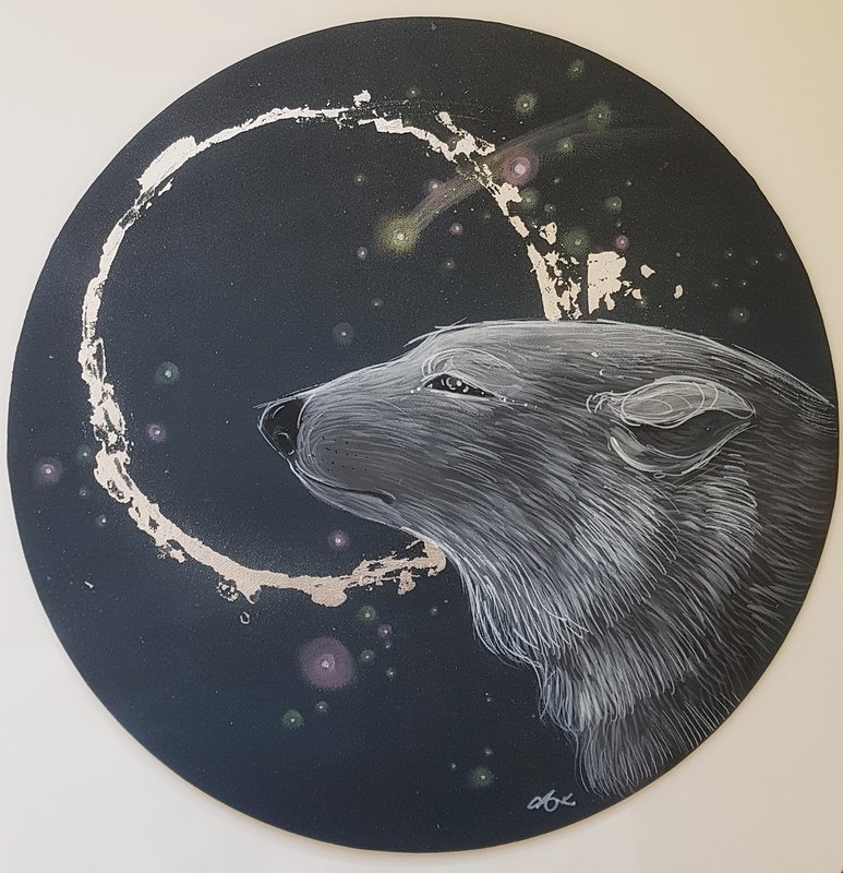 Akrylmålning Polarbjörn av Anna Komstadius