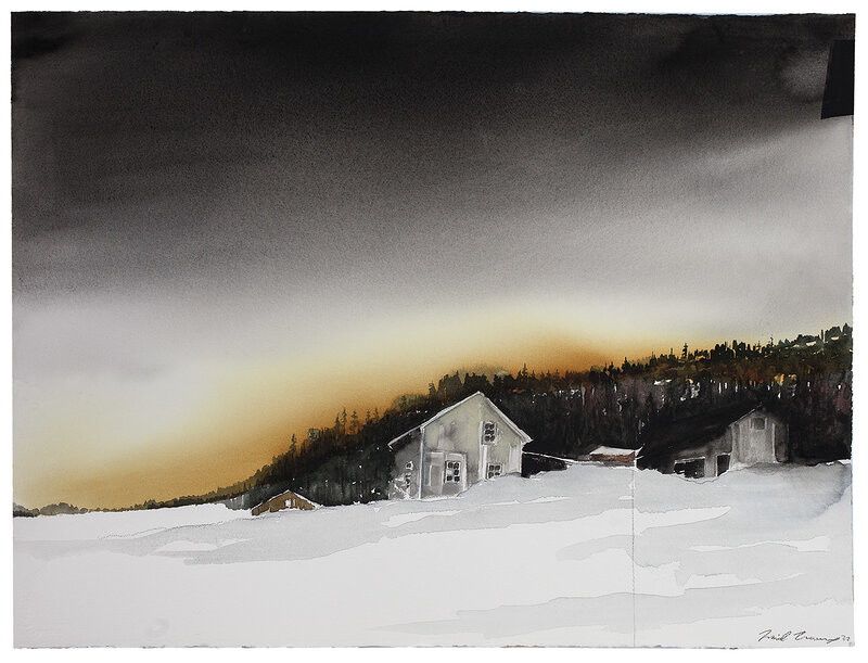 Akvarell Trakter i Norra Värmland (ramad) av Daniel Zausnig