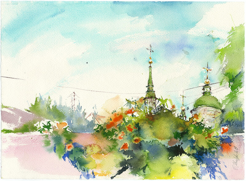 Akvarell Kyiv, Podil av Olga Sternyk