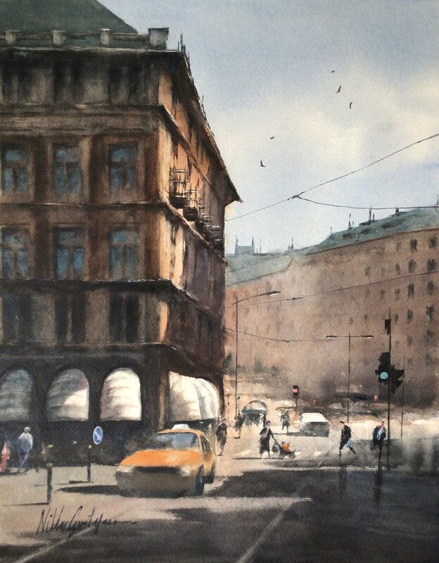 Akvarell Strömgatan, Niklas Gustafsson