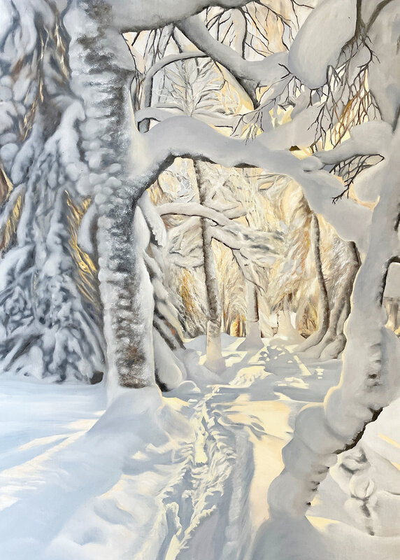 Oljemålning Winterlight track av Sofia Ohlsén