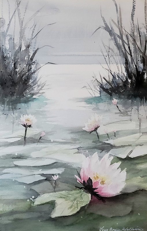 Akvarell Waterlily, Lena Bovin Adolfsson