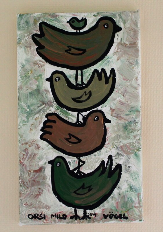 Akrylmålning Vögel av Orsi Mild