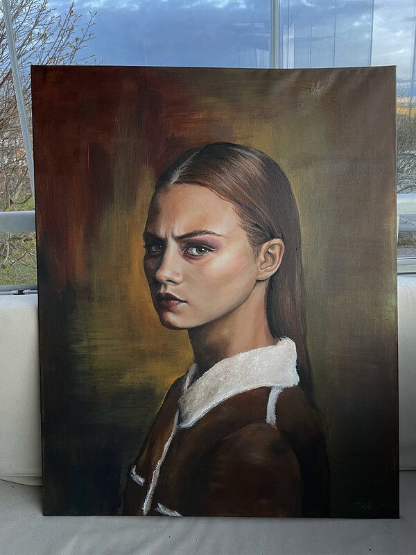 Akrylmålning Pretty girl av Stella Sommar