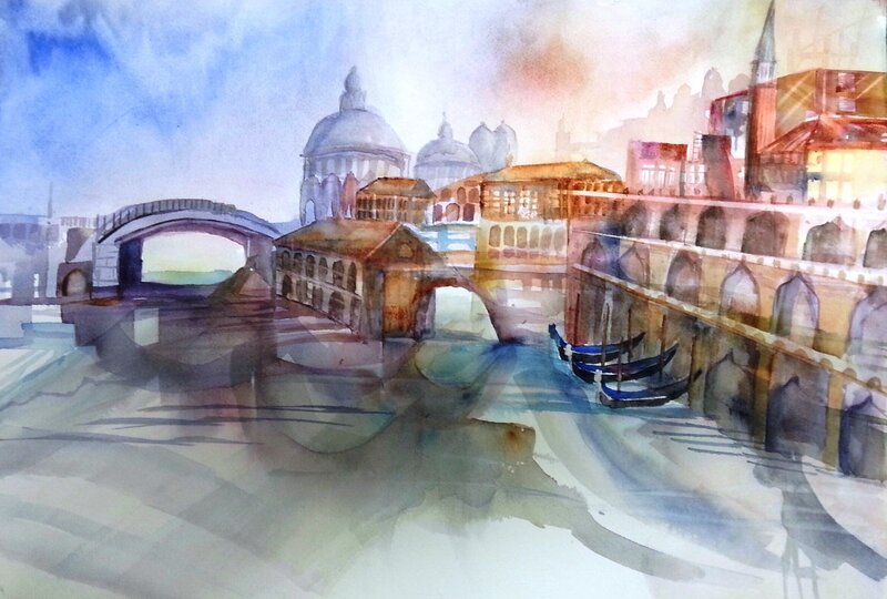 Akvarell Dreaming about Venice av Tanya Lundmark