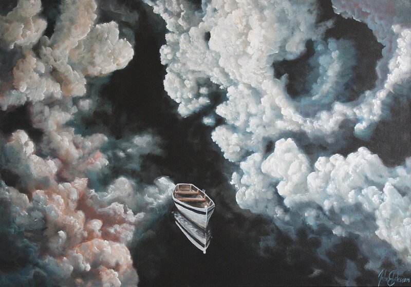 Akrylmålning Båten av John Eriksson