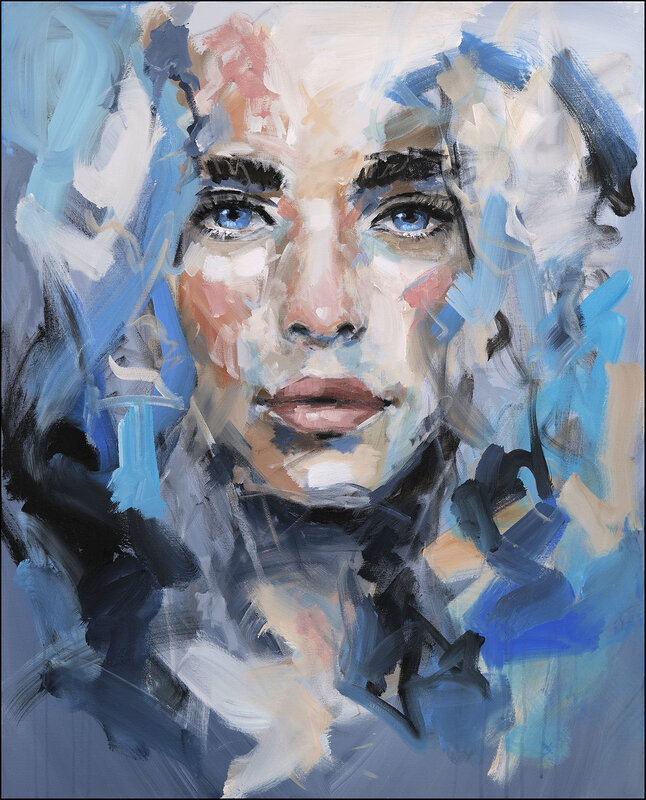 Akrylmålning Portrait no.2227 av Tomas Hammar