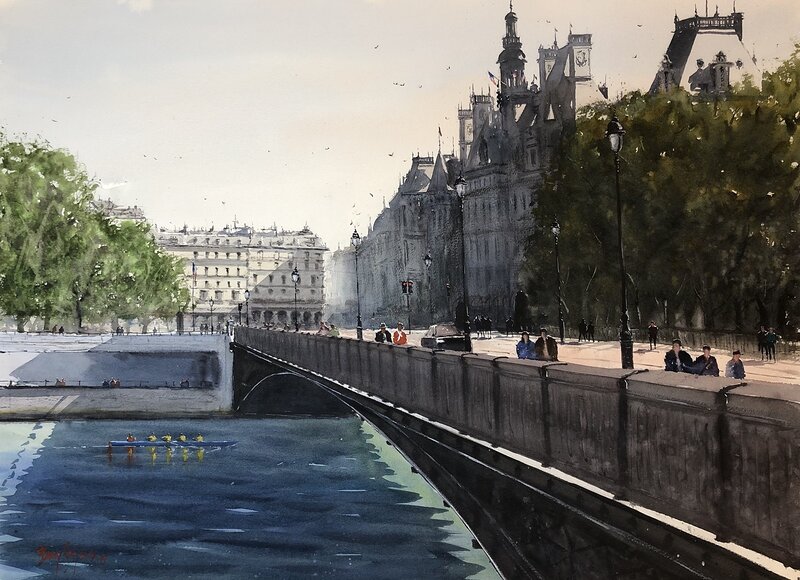 Akvarell Paris av Benny Stigsson