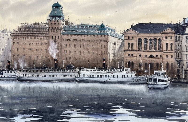 Akvarell Nybroviken, Benny Stigsson