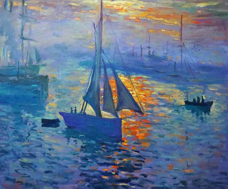 Oljemålning Studie av Claude Monet av Yuanyuan Liu