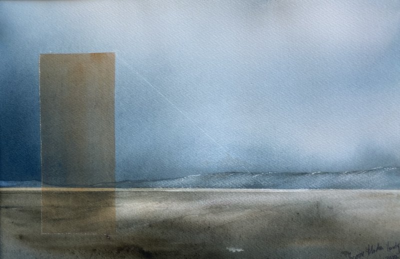Akvarell Abstrakt landskap I av Bjarne Madsen Härdig