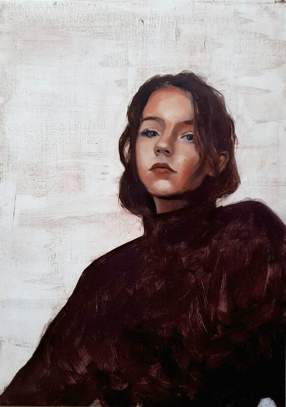 Oljemålning Portrait 7/100 av Kirsi Hallberg