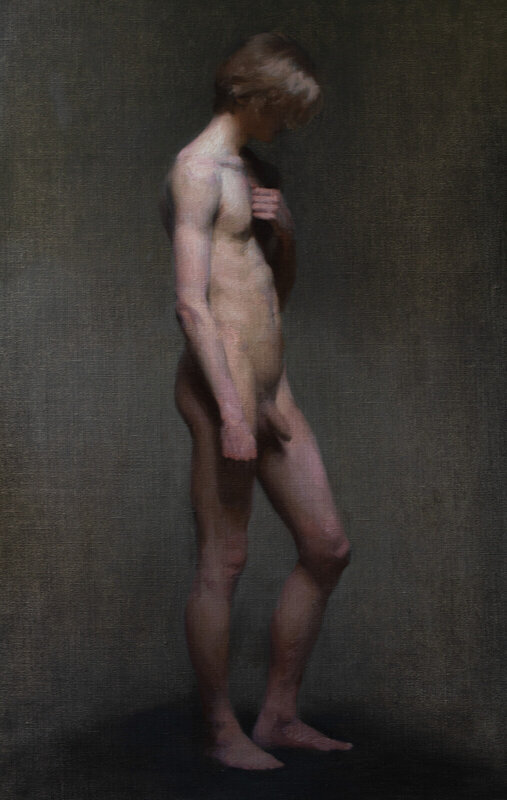 Oljemålning Nakenstudie av man av Tom Skoog