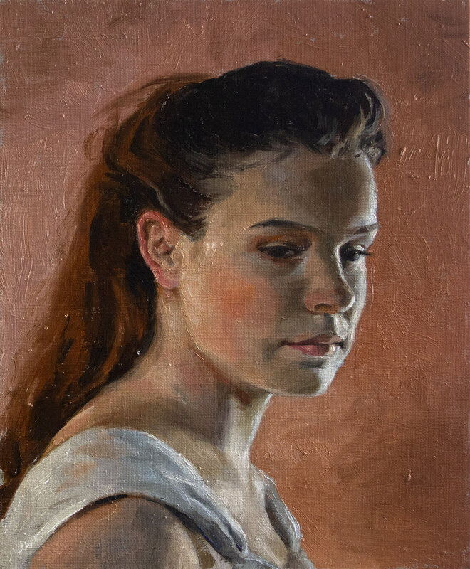 Oljemålning Porträtt, Hannah Saxby av Mattias Wirf
