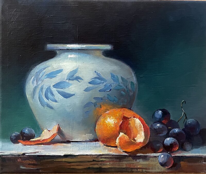 Oljemålning Stilleben med clementin av Svetlana Gurko