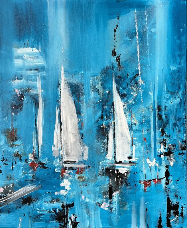 Akrylmålning Det blå, Linda Lundin