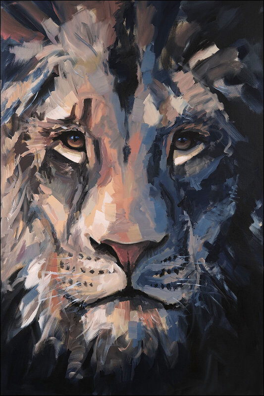 Akrylmålning Lion no.2206 av Tomas Hammar